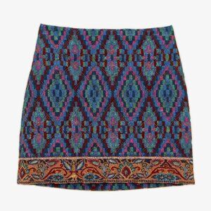Farm Rio Blue Tapestry Scarf Mini Skirt NWT